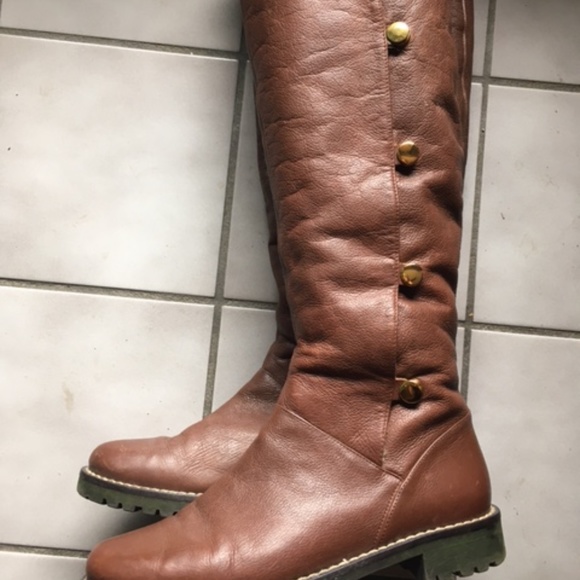 COPY - Knee-High Michael Kors soft brown leather boot with Sherpa lining - Picture 2 of 4